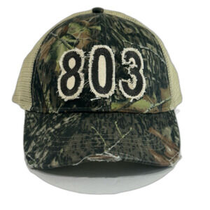 Island Totes Cap Hat Unisex Snapback Camo Tan 803 Patch Front Distressed Trucker